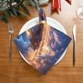 thumbnail image 2 of BZSMCE Satin Native Fab Cotton Dinner Napkin Train Riding on Glowing Clouds Reusable, 2 of 8