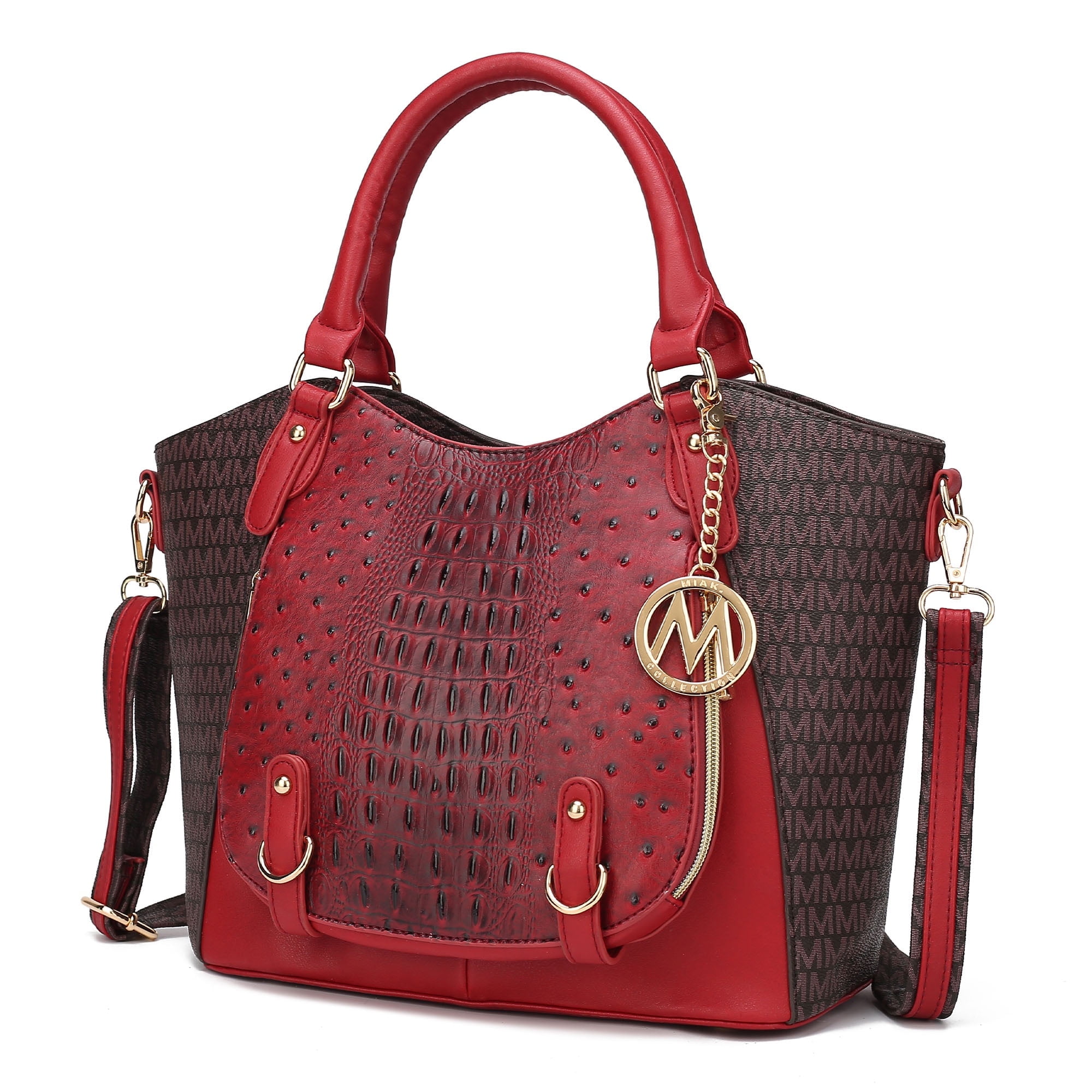 MKF Collection Jacqueline Signature Women Satchel Bag, Handbag Purse by Mia K - Red