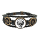 thumbnail image 1 of Skull auriculares musica loco patrón Pulsera marina tejida en cuero, 1 of 4
