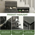 thumbnail image 5 of Uforic 55" Farmhouse Wooden Shoe Storage Bench, Black Oak, 5 of 9