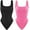 #1 Black Hotpink, variant on Women Ribbed Sexy Bodysuit Sleeveless Square Neck Padded Tank Top