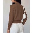 thumbnail image 3 of BTFBM Women’s Long Sleeve Sweaters Mock Neck Tops | Lightweight Knit Pullover Sweater,Basic Classic Daily Wear Fall Fashion,Winter Layer Clothes,Business Casual Outfits, 3 of 8