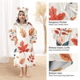 thumbnail image 3 of FORMRS Wearable Blanket Hoodie with Sleeves for Kids Cozy Flannel Sweatshirt, Hand Drawn Autumn Leaves, 3 of 7