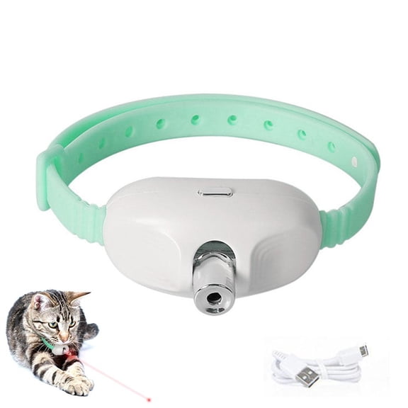 Self-Luminous Cat Collar Toy,Interactive Cat Toys with LED Light,Wearable Automatic C-at Collar,Handheld Rechargeable Pet C-ollar,2 Modes - Adjustable,Interactive Toys for Indoor Cats