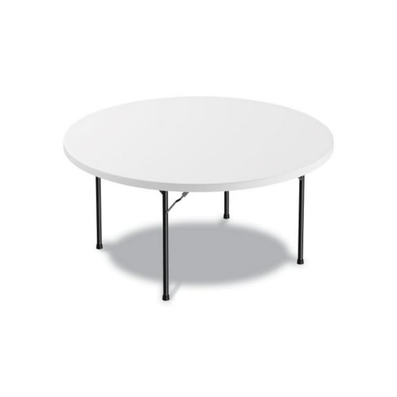 Alera Round Plastic Folding Table, 60 dia x 29.25h, White - ALEPT60RW