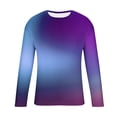 thumbnail image 5 of Xzbqbs Shirts for Men Long Sleeve Casual Loose Gradient Color Print Crewneck Sweatshirt Lightweight Gym Workout Pullover Tops for Men, 5 of 5