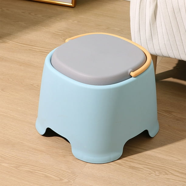 Muebles de oficina para el hogar, taburete pequeño de plástico grueso para el hogar, para sala de estar, baño, cambio de zapatos, taburetes pequeños de plástico resistentes y ligeros.