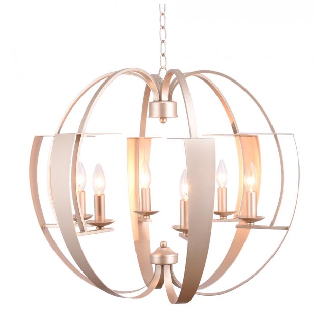 CWI Lighting Lustre 6 Lumières avec Finition en Étain