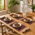 thumbnail image 4 of Unique Bargains 2 Pcs Rectangular Bamboo-like Texture Placemat Wine Red, 4 of 5