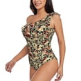 thumbnail image 2 of Easygdp Skulls1 Women's One Shoulder Ruffle Monokini Bathing Suits with Removable Chest Pad, Quick Drying - Medium, 2 of 8