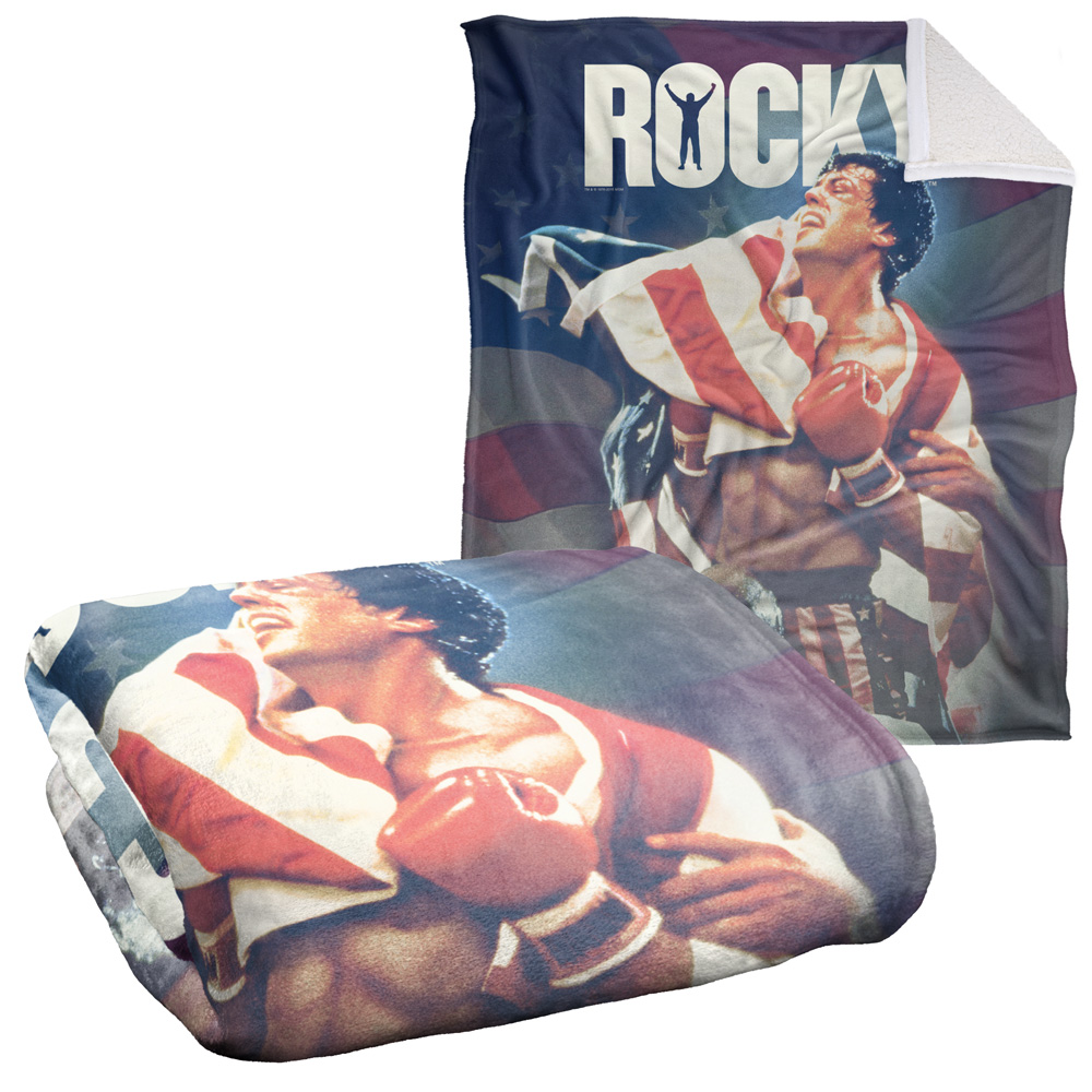 Rocky Blanket, 50"x60", Raise Up Silky Touch Sherpa Back Super Soft