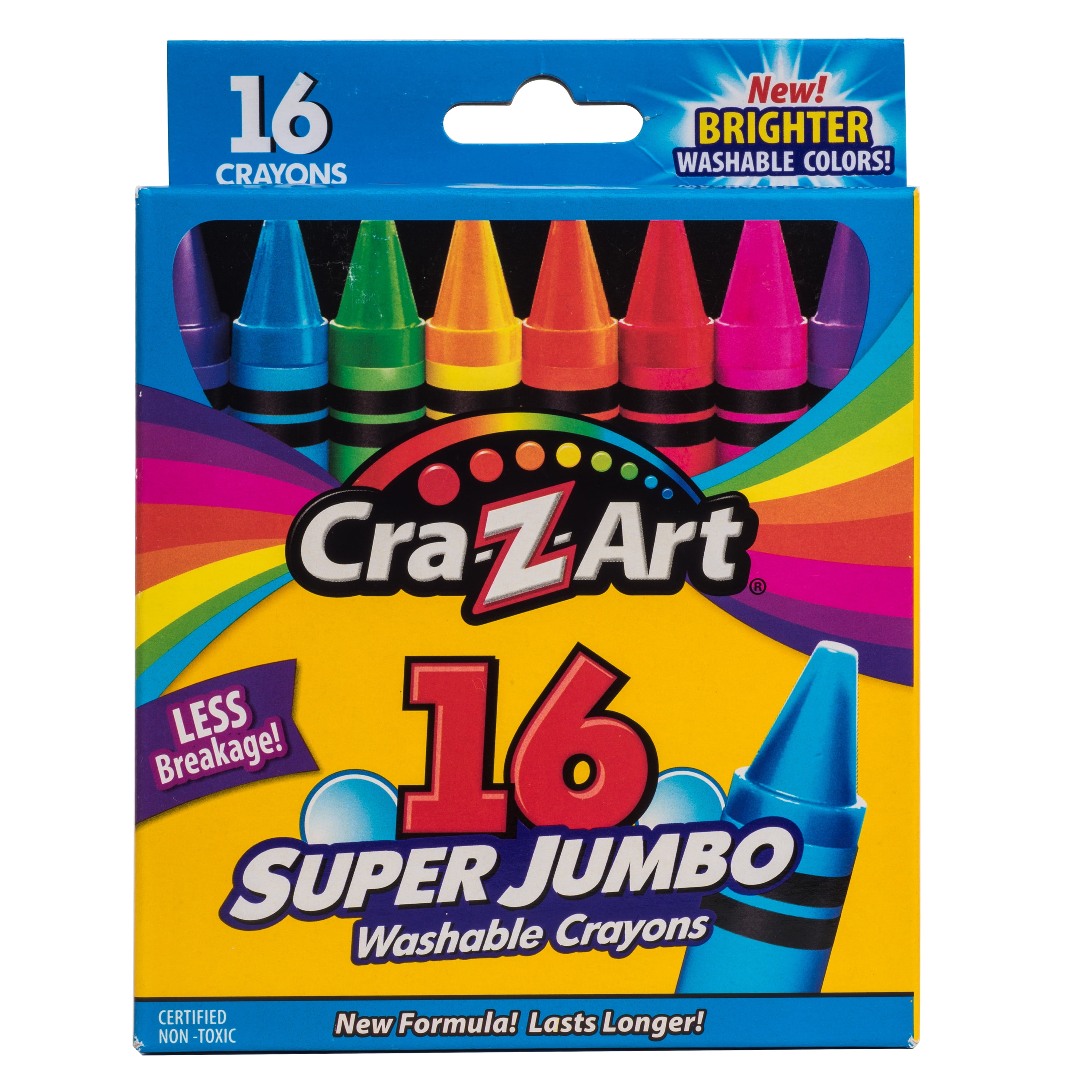 CraZArt Super Washable Crayons, 16 Count