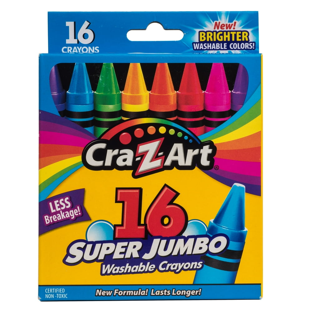 CraZArt Super Washable Crayons, 16 Count
