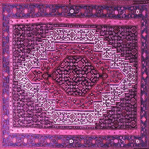 Ahgly Company Indoor Square Persian Pink Traditional Area Rugs, 7' Square