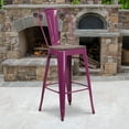 thumbnail image 2 of Flash Furniture Cindy 30" High Purple Metal Barstool with Back and Wood Seat, 2 of 7
