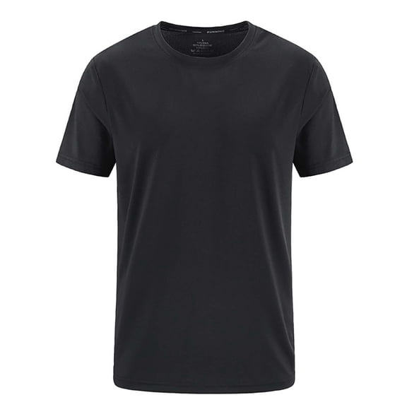 Mens Shirts, Awwp Men's Summer Quick Drying Casual Solid Color Crew Neck Short Sleeve T Shirts for Men Black L