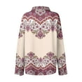thumbnail image 5 of Feminine Floral Button-Up Blouse, Breezy Long Sleeve Shirt with Roll-Cuff Design & Lightweight Fabric for Spring Collections,Complexion 2XL, 5 of 5