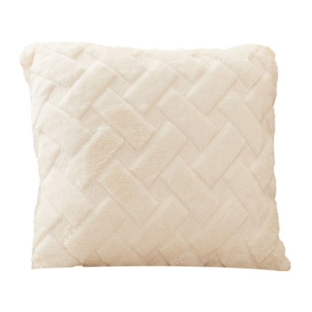 Funda de cojín de felpa, funda de almohada cuadrada con cremallera oculta para sala de estar, dormitorio, hogar, oficina, decoración