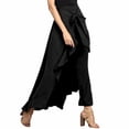 thumbnail image 2 of Karymi Athletic Shorts for Women Solid High Waist Self Tie Wrap Ruffle Skort Pants, Asymmetrical Flounce Layer Wide Leg Palazzo Trousers Shorts for Women, 2 of 5