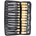 thumbnail image 1 of LEEYNEER Wood Carving Tools Set with 12 Pieces Plastic Chisels Gouges in Light Brown  Any Level Carving, 1 of 5