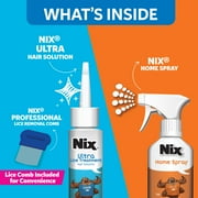 Nix Ultra Lice Removal Kit, 3.4oz Lice Treatment Hair Solution & Comb + 5oz Home Bedbug Spray, 1 Kit