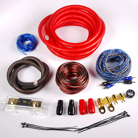 BGR-KIT0ANLR 0 Gauge Amplifier Installation ANL Kit with High Performance RCA and Speaker Wire By Gravity Ship from
