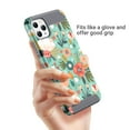 thumbnail image 3 of ULAK iPhone 11 Pro Max Case, Stylish Slim Hybrid Dual Layer Heavy Duty Shockproof Bumper Hard Back Phone Case for Apple iPhone 11 Pro Max 6.5 inch for Women Girls, Mint Floral, 3 of 7