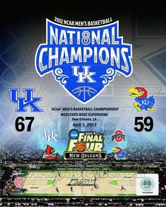 University of Kentucky 2012 NCAA Men's Basketball National Champions Composite Photo Print (16 x