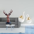 thumbnail image 2 of Figura Decorativa De Cabeza De Cisne Y Ciervo, Estatua Artesanal De Animales, Decoración Del Hogar, Adorno Decorativo De Resina, Arte De Mesa, Decoración De Pareja, 2 of 8