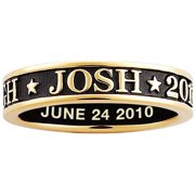Personalized 18kt Gold-Plated Raised-Letter Enameled Class Ring