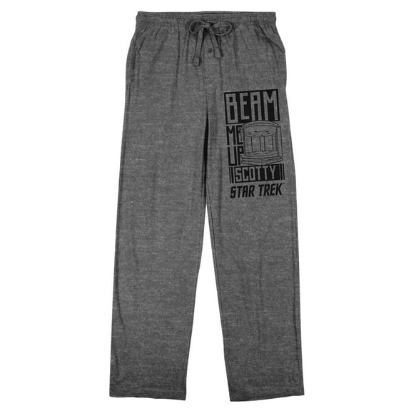 Star Trek: The Original Series Beam Me Up Scotty Men's Heather Gray Sleep Pants-Medium