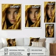 thumbnail image 4 of Designart "Elegant Woman With Golden Glyphs" Fashion Woman Wall Art Living Room, 4 of 7