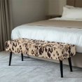 thumbnail image 2 of POLERO Brown Cheetah Print Dining Bench Cover Washable Stretch Piano Bench Seat Cover Removable Rectangle Seat Cushion Protector for Home, Bedroom, Hotel, 2 of 7