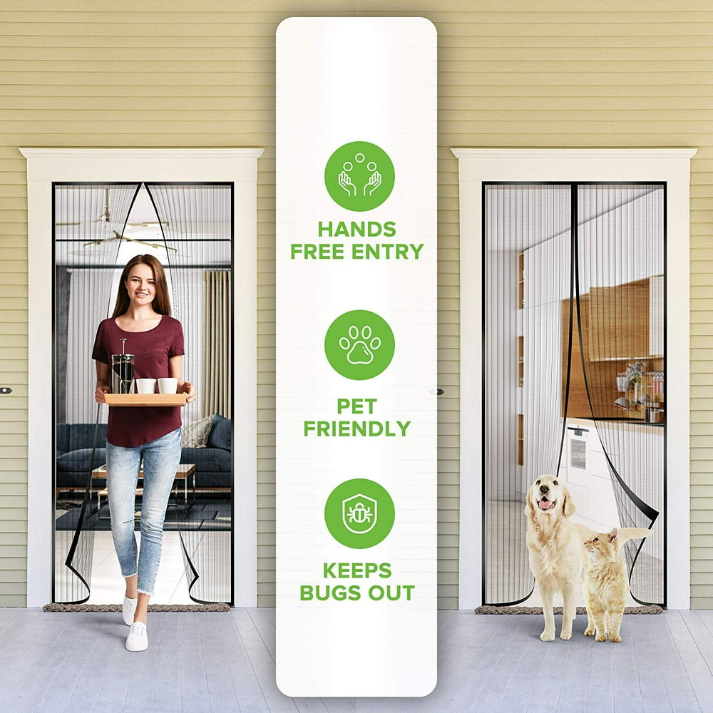 Screen Door Self Sealing, Heavy Duty, Hands Free Mesh