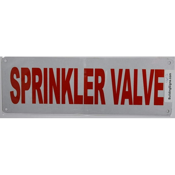 Sprinkler Valve Sign (Aluminium Reflective Signs,White 4x12)