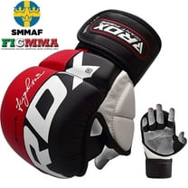 RDX Martial Arts T6 Grappling Gloves, Red, Large