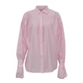 thumbnail image 3 of Camisa blanca elegante para mujer, blusa de oficina de moda para mujer, blusa lisa con solapa y manga larga, ropa para mujer 2024, 3 of 5
