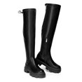 thumbnail image 2 of Dream Pairs Women's Over The Knee Patform Thigh High Boots Long Stretch Soft Chunky Lug Sole Fall Boots SDOB222W BLACK/PU Size 7, 2 of 5