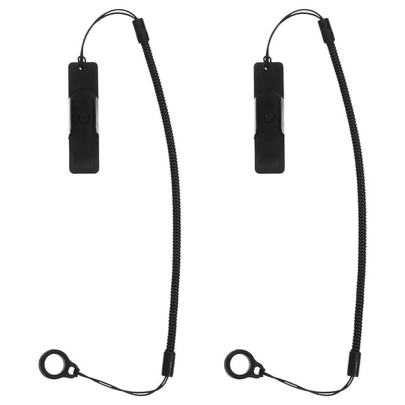 2pcs Black Elastic Lanyards for Touch Pens with Retractable Coil Spring and Anti Loss Straps for Tablets and Touchscreen Devices