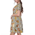 thumbnail image 2 of Uemuo Cute Dog Print Womens Summer Dress Casual Swing Short Sleeve Sundresses Beach A-line Shift Dress, 2 of 6