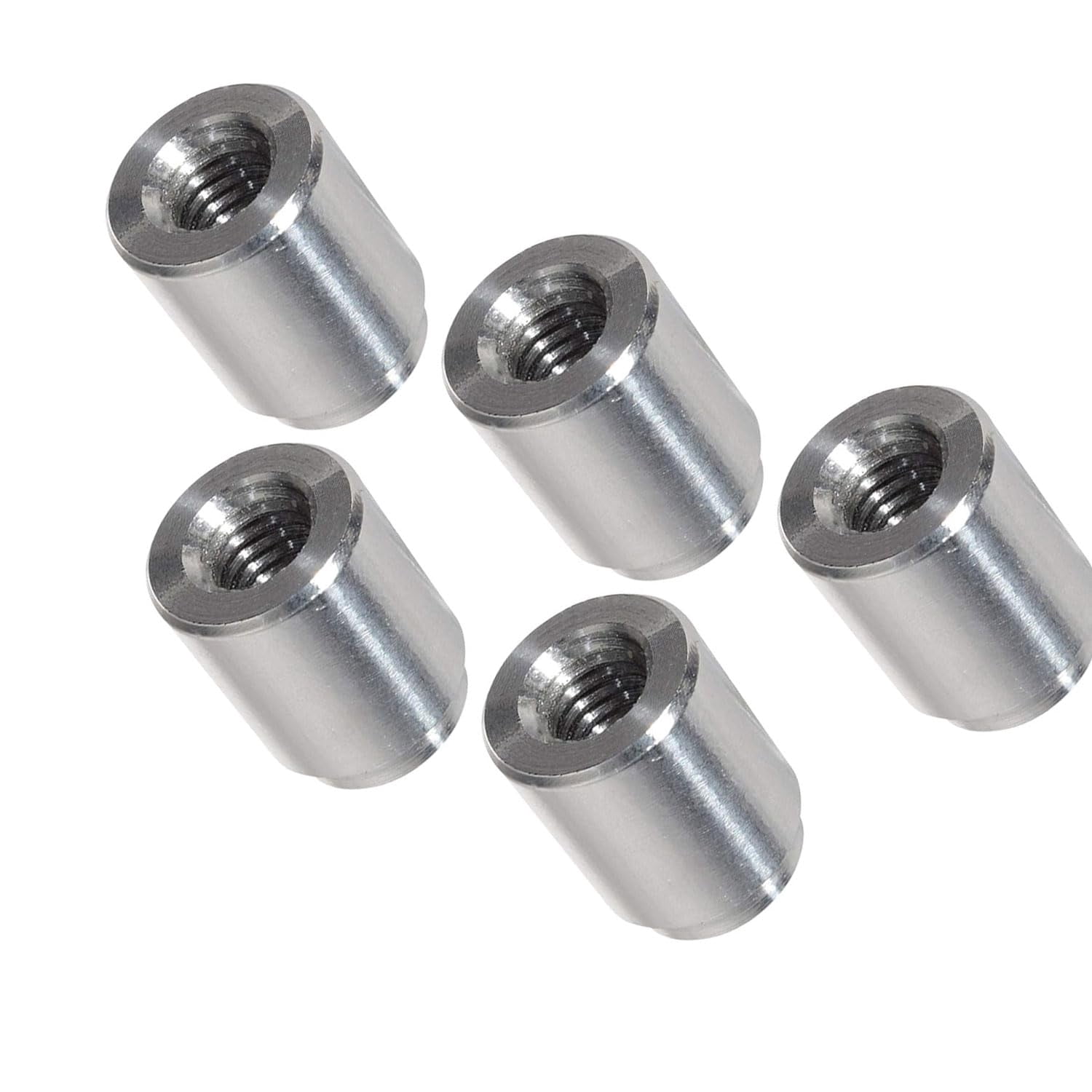 ICT Billet 5pc Aluminum M8-1.25mm Weld On Bung Female Nut Threaded Insert Weldable Metric 8mm 14.5mm