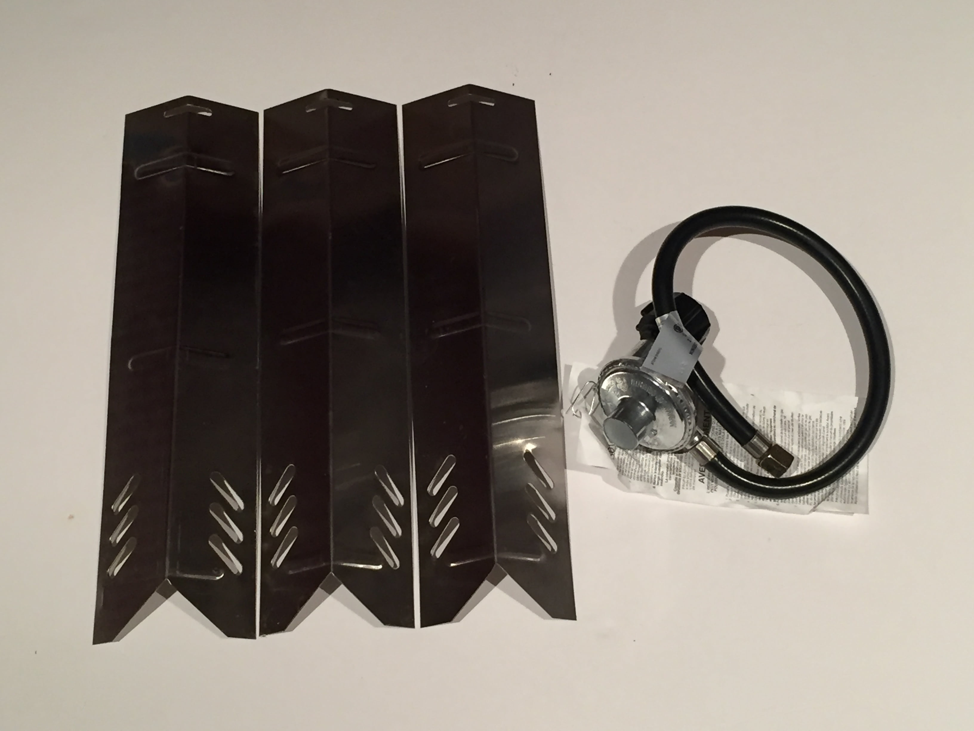 Set of Three heat plates and One Regulator and hose for Backyard Grill, Better Home & Garden, Revoace and Uniflame Dual Fuel grill models