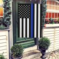 thumbnail image 2 of Thin Blue Line American Flag Garden Flag, Patriotic USA Honoring Law Enforcement Officers Flag Yard Farmhouse Outdoor Lawn Decor 12 x 18 Inch Vertical Double Sided Burlap, 2 of 6