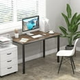 thumbnail image 2 of Soges 47 inches Computer Desk Wood Office Desk with Metal Legs, Black Walnut, 2 of 7