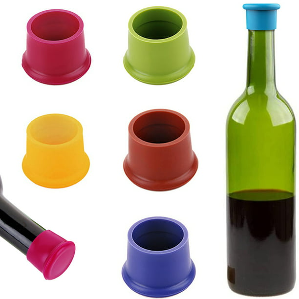 Troosteloos Wees Het strand Silicone Wine Stoppers – Replace a cork – Airtight seal on Wine Bottles –  Reusable Beer Bottle Cover – Wine Bottle Stopper – Wine Saver – Wine Gifts  – Easy to clean! (5 Pack, Assorted) - Walmart.com