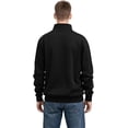 thumbnail image 2 of Milltex Unisex Heavyweight Quarter Zip Fleece Jacket – Soft Cotton Blend Pullover Sweatshirt, High Neck Collar, Full Sleeve Warm Winter Casual Outerwear-Black, 2 of 5