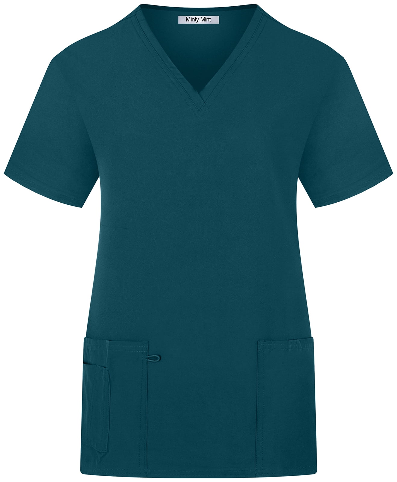 Minty Mint, Women's, V Neck Stretch Medical Scrub Top w Side Panels