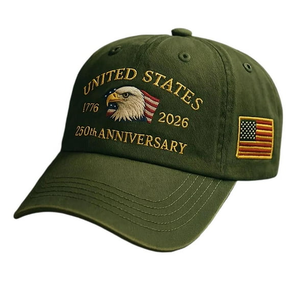 United States 250th Anniversary Baseball Cap, Commemorative Eagle Design, Adjustable 20.47-22.83inch