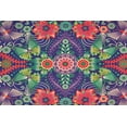 thumbnail image 5 of Lola Bright Tropical Wool Rug, Ultra Violet/Cherry Red, 5ft x 8ft Area Rug, 5 of 7