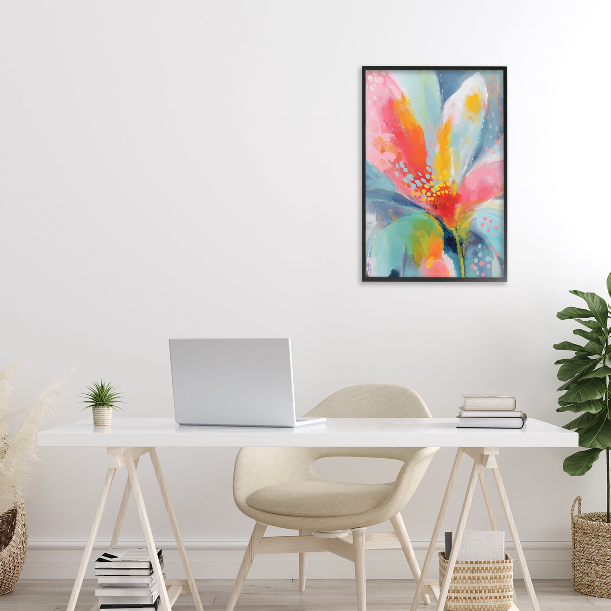 Stupell Industries Dotted Bloom Expression Black Framed Giclee Art, design by Chromatic Storm Studio